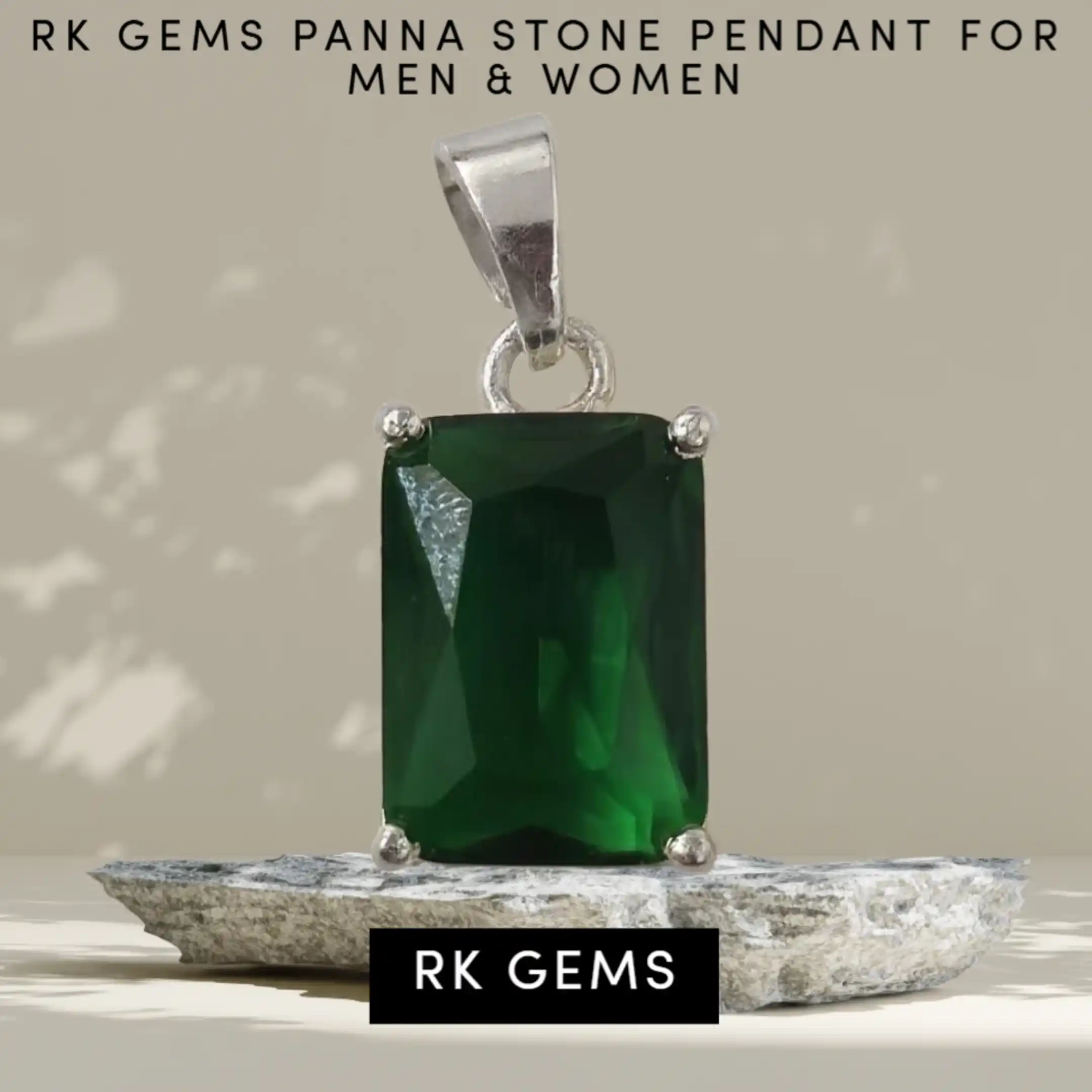 Astrological Panna Gemstone Pendant– Genuine Emerald for Growth & Business Success  For Men & Women.png